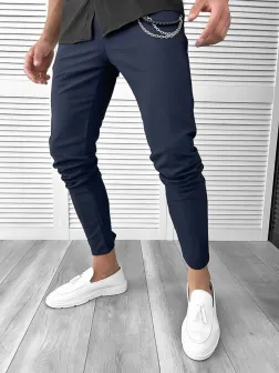 Pantaloni barbati casual bleumarin CU MIC DEFECT DEF10614 O3-1.3